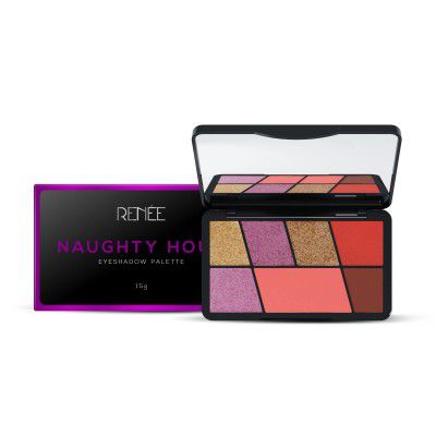 RENEE Eyeshadow Palette, Long Lasting, High Pigmented Multicolor Eye Makeup with Mattes & Shimmers, Naughty Hour 15gm