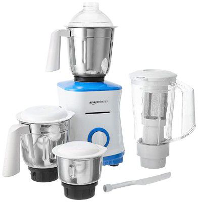 (Renewed) AmazonBasics Alpha Mixer Grinder 750W, 3 Jars + 1 Juicer Jar