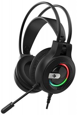 (Renewed) Cosmic Byte Titania RGB Gaming Headset with Flexible Microphone with Separate Audio and Mic Jack (Black)