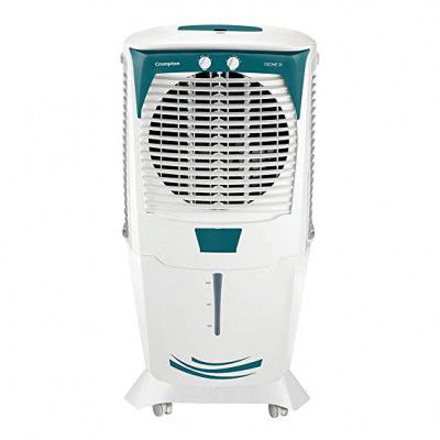 (Renewed) Crompton Ozone 75-Litres Desert Air Cooler with Honeycomb Pads(White/Turquoise)