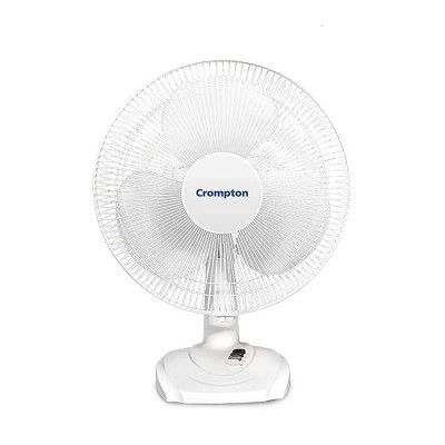 (Renewed) Crompton Wave Plus 400-mm (16 inch) Table Fan for Homes and Kitchens (KD White)