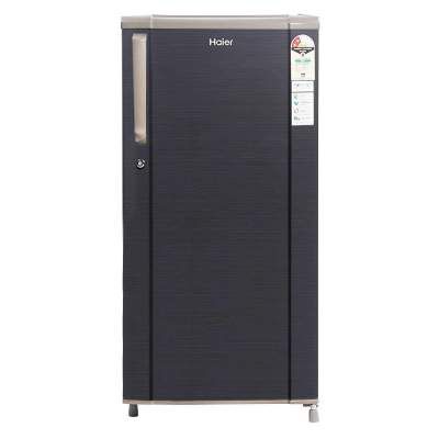 (Renewed) Haier 181 L 2 Star Direct-Cool Single Door Refrigerator (HED-1812BKS-E-cr, Black Brushline)