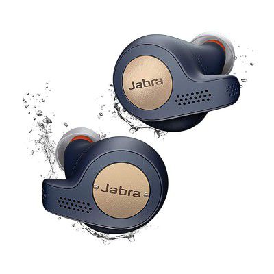 (Renewed) Jabra Elite Active 65t Alexa Enabled True Wireless Sports Earbuds with Charging Case - Copper Blue