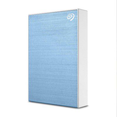 (Renewed) Seagate One Touch 4TB External HDD with Password Protection – Light Blue, for Windows and Mac, with 3 yr Data Recovery Services, and 4 Months Adobe CC Photography (STKZ4000402)