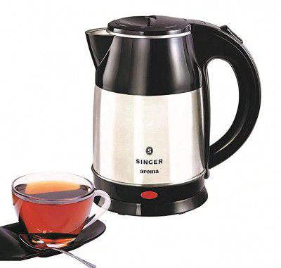 (Renewed) Singer Aroma 1.8-Litre Electric Kettle (Silver/Black)