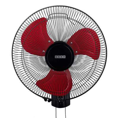 (Renewed) usha Colossus Rust Free Aluminium Blade 400mm Wall Fan (Red)