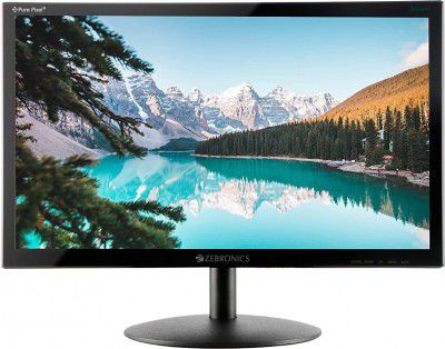 (Renewed) Zebronics ZEB-V19HD LED Monitor 18.5inch with Supporting HDMI, VGA Input, HD 1366 x 768, 16.7M Colors, Glossy Panel, Slim Design & Wall Mountable.