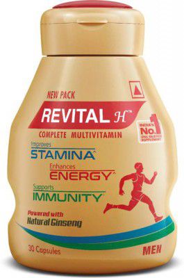 Revital Men Multivitamin with Calcium, Zinc & Ginseng for Immunity, Strong Bones & Energy  (30 Capsules)