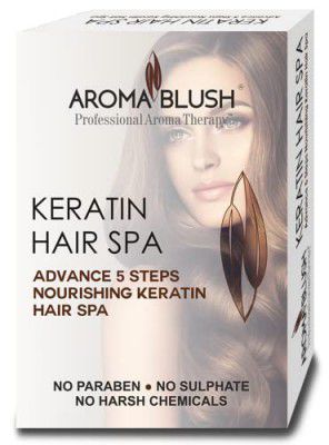 Revitalize Your Hair with Aroma Blush Keratin Advanced Hair Spa Kit 5(Steps)-90gm:Almond Oil, Rosemary Oil, and Vitamin E - for Luxurious, Nourished