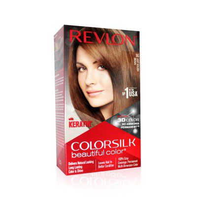 Revlon Colorsilk Beautiful Color, Permanent Hair Color with Keratin, 40ml + 40ml + 11.8ml - Light Golden Brown 5G (Pack of 1)