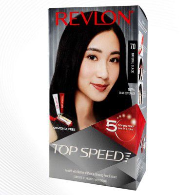 Revlon Top Speed Hair Color for Women, 180g - Natural Black 70 (Pack of 1)