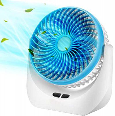 REXERA 4000mAh Rechargeable Desk Fan(Blue)