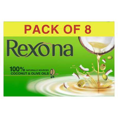 Rexona Coconut & Olive Oil Soap, 150 g (Pack of 8)