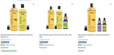 Rey Naturals Hair Oil & Hair Care Combos at Minimum 50% off