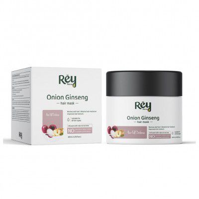 Rey Naturals Onion Ginseng Hair Mask for Hair fall Defense | With Natural Actives | Paraben and Sulphate Free | For Frizz-free Hair with Extra Shine | 200 GM