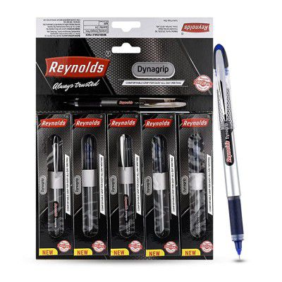 Reynolds DYNAGRIP 5 CT BOX - Black I Lightweight Ball Pen With Comfortable Grip for Extra Smooth Writing