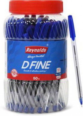 Reynolds D fine Ball Pen  (Pack of 50, Blue)