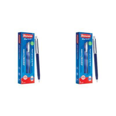 Reynolds JETTER BP CLASSIC : 1 CT BOX - BLUE | Ball Point Pen for Gift | Professional Ball Pens with Superior Writing Experience | Ball Pens for Swift Writing | 0.7mm Tip Size (Pack of 2)