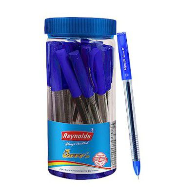 Reynolds JIFFY GEL 25 CT JAR - BLUE I Lightweight Gel Pen With Comfortable Grip for Extra Smooth Writing I School and Office Stationery | 0.5mm Tip Size