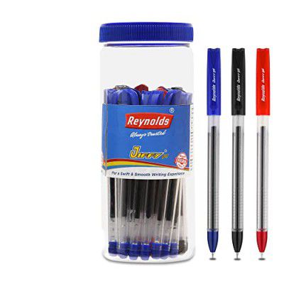 Reynolds JIFFY GEL 25 PENS JAR - 15 BLUE, 5 BLACK & 5 RED Gel Pen