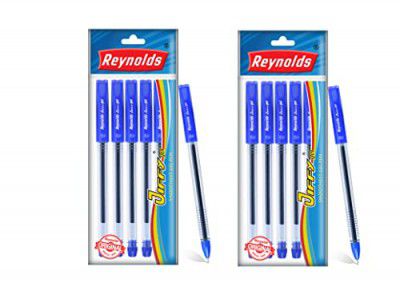 Reynolds JIFFY GEL 5 PEN BAG - PACK OF 2 | BLUE I Lightweight Gel Pen With Comfortable Grip for Extra Smooth Writing I School and Office Stationery | 0.5mm Tip Size | Pen for BTS