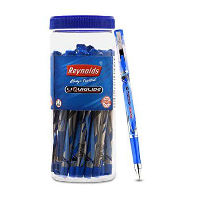 Reynolds LIQUIGLIDE 25 CT JAR, BLUE I Lightweight Ball Pen With Comfortable Grip for Extra Smooth Writing I School and Office Stationery | 0.7mm Tip Size | Pen for BTS