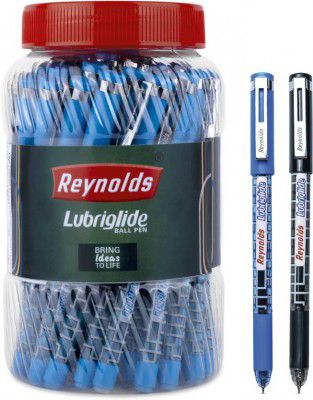 Reynolds Lubriguide Ball Pen (Pack of 40, Ink Color - Blue Black)