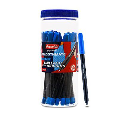 Reynolds SMOOTHMATE 20 CT JAR, BLUE I Lightweight Ball Pen With Comfortable Grip for Extra Smooth Writing