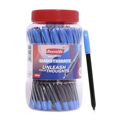 Reynolds Smoothmate 40 CT Jar - Blue | School and Office Stationery | 0.7mm Tip Size | Pen for BTS