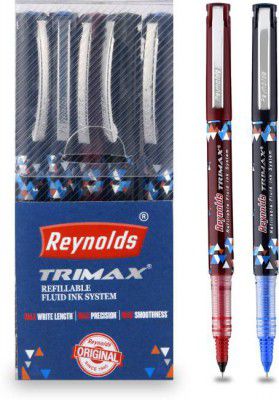 Reynolds Trimax Pens Pouch - Blue, Black & Red Gel Pen (Pack of 5, Multicolor)