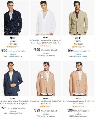 RIVER Men Blazer Upto 93% off | Starts ₹599