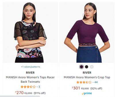 RIVER Women's Tops Upto 93% off