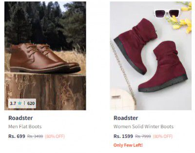 Roadster Flat Boots For Women's Upto 80% Off