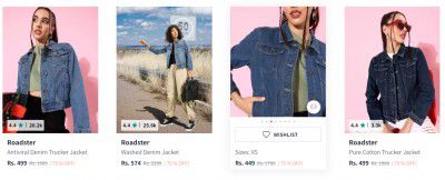 Roadster womens jackets upto 75% Off