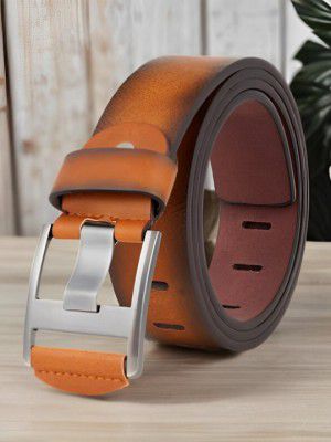 RoadsterMen Tan-Coloured Textured Formal Belt