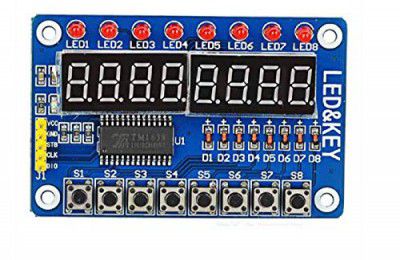 Robocraze Key Display For AVR, Boards compatible | New 8-Bit Digital LED Tube 8-Bit TM1638 Module | Robotics Science Project