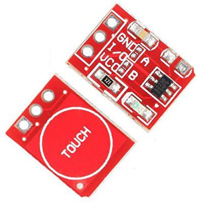 Robodo REDTTP223 Red TTP223 Touch Button Module Capacitor Type Single Channel Self Locking Touch Switch Sensor