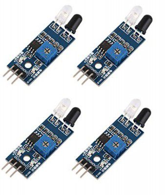 Robotbanao IR Infrared Obstacle Avoidance 3 Wire Reflective Photoelectric Sensor Module (4 Pc)