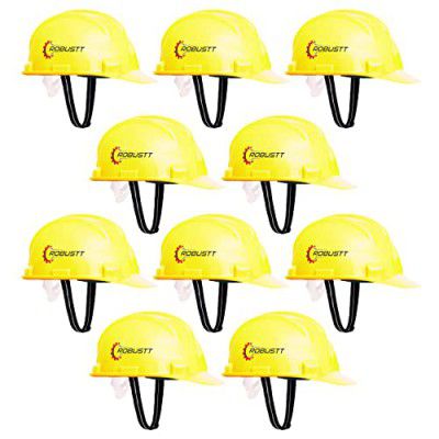 Robustt X Shree JEE Nape Type Adjusment-Safety Helmet,Construction Helmet, Protection for Outdoor Work Head Safety Hat (Yellow, Pack of 10)