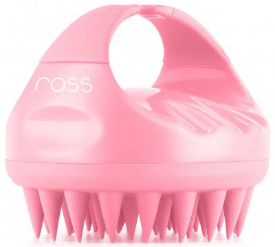 Ross Hair Scalp Manual Massager Shampoo Brush with Soft Silicone Bristles for Anti Dandruff, Exfoliaxting, Scalp Care, Light Pink