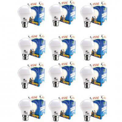 RPL LED- 9W-Base B22D 9-Watt Unbreakable Led Bulb (Pack Of 12, Cool Day Light)