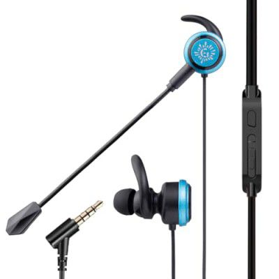 RPM Euro Games Gaming Over Ear Earphones Wired with Detachable Mic | for Mobile Phones, PC, Tablet, PS4, PS5 (Blue)