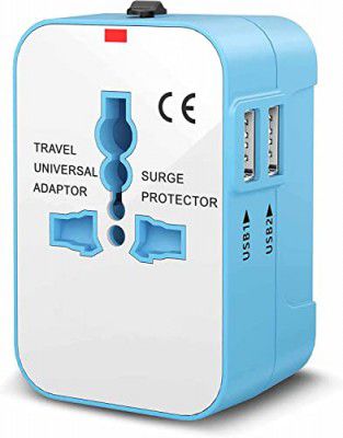 rts High Speed Wall Charger Universal Travel adapter International All in One Worldwide Travel Multi Plug Adapter cable and with Build in Dual USB Charger with Multi Type Power Outlet USB Smart chargi