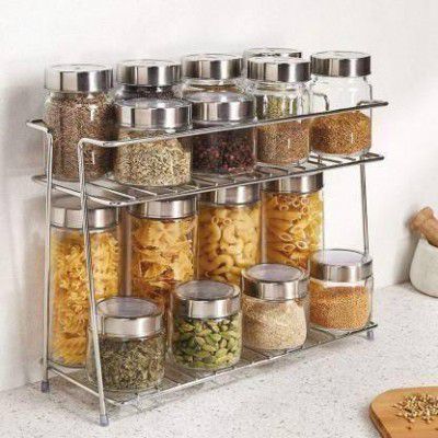 rudraksha creation Stainless Steel Spice 2-Tier Trolley