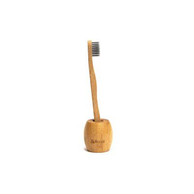 Rusabl Organic Bamboo Toothbrush with Bamboo Stand for Kids, Charcoal Activated Soft Bristles