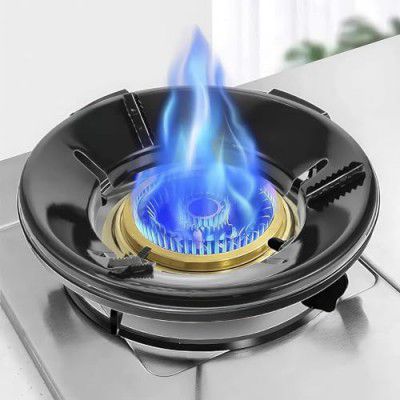 Rylan Black Gas Saver Burner Stand Gas Chula Burner Gas Saver Stand Jali Ring Fire & Windproof Energy Saving, Gas Chula Support Stand 4 Legs Supported For Indian Gas 0.7Mm (Pack Of 1) Black - Metal