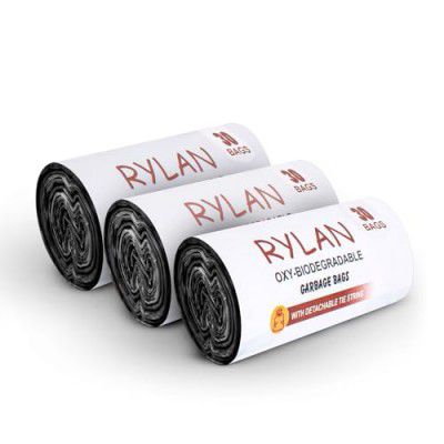 Rylan OXO-Biodegradable Garbage Bags Medium | Clean and Green,30 Bags/Rollx3,(18.5 X 20.5 Inch)