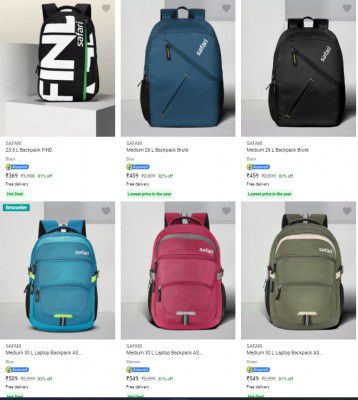 Safari Backpacks Upto 84% Off | Starts Rs 399