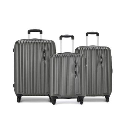 Safari Polycarbonate Glimpse 4W Set of 3 (56 Cm + 69 Cm + 79 Cm) Gunmetal Grey Hardshellsided Inline Trolley Bag, H-75 Centimeters, Small