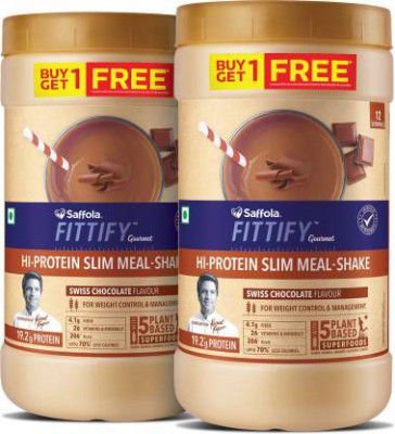 Saffola Fittify Swiss Chocolate Meal Replacement BOGO Shake Whey Protein  (420 g)